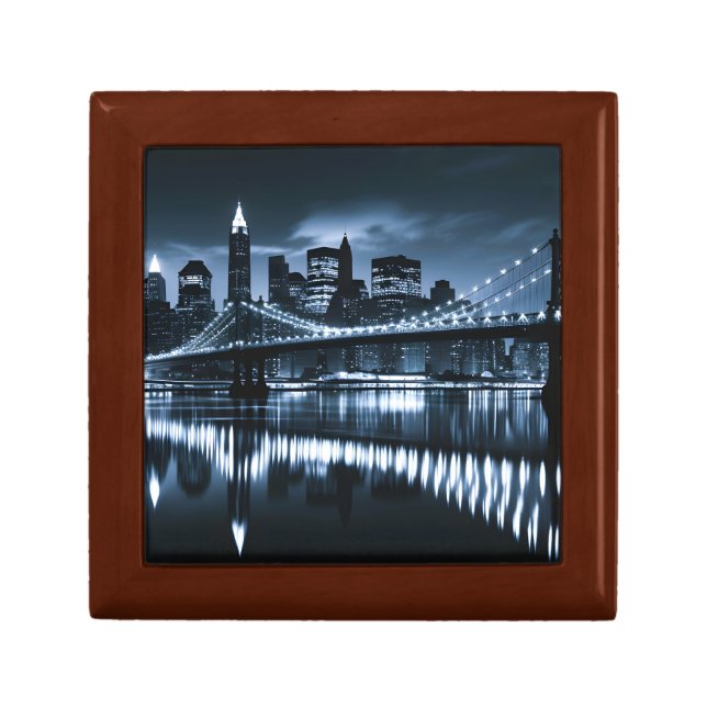 Monochrome New York Skyline Nightscape Gift Box (Front)