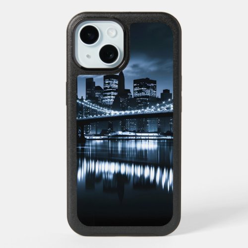 Monochrome New York Skyline Nightscape iPhone 15 Case