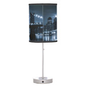 Monochrome New York Skyline Nightscape Table Lamp (Back)