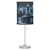 Monochrome New York Skyline Nightscape Table Lamp (Left)