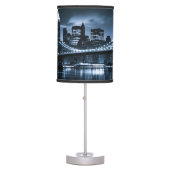 Monochrome New York Skyline Nightscape Table Lamp (Front)