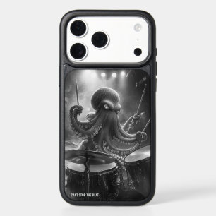 Monochrome Octopus Drummer iPhone 17 Pro Max Case