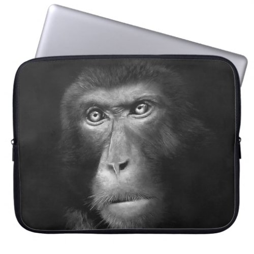 Monochrome oil monkey artistic abstraction laptop sleeve