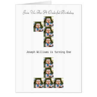 Monochrome ONEderful Photo 1st Birthday Invitation