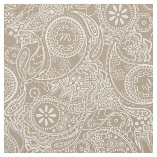 Monochrome Paisley Monogram Beige MPMA Fabric