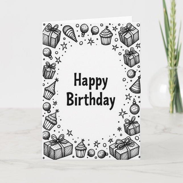 Monochrome Party Card (Front)
