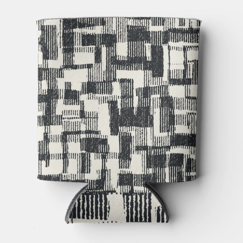 Monochrome Patchwork Graphic Brushed Seamless Can Cooler