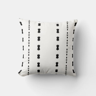 Monochrome Petals Throw Pillow
