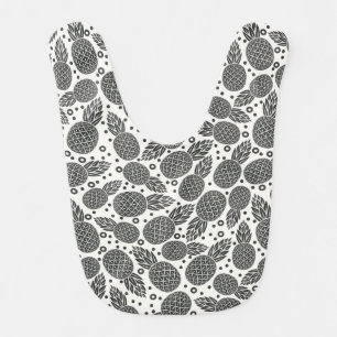 Monochrome Pineapples Bib