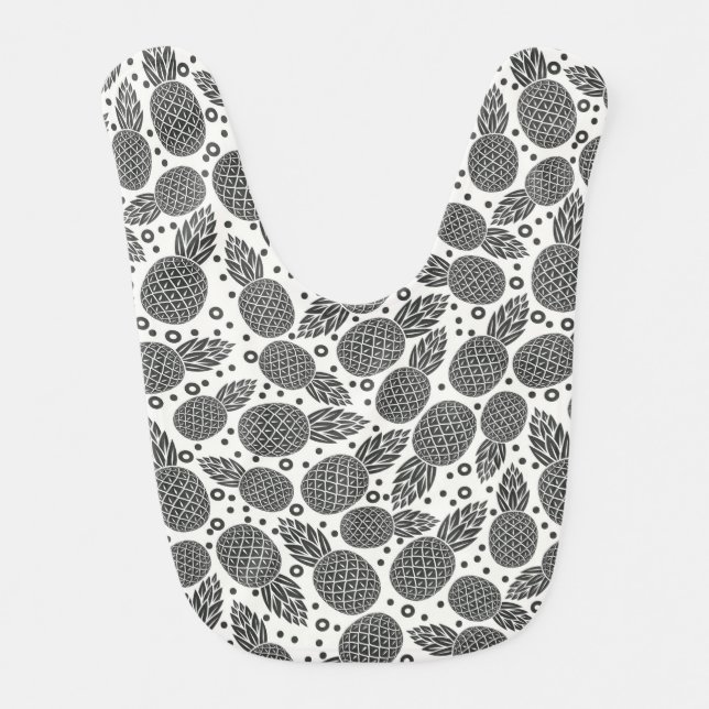 Monochrome Pineapples Bib (Front)