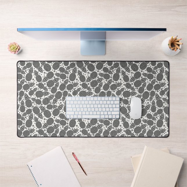 Monochrome Pineapples Desk Mat (Office 1)