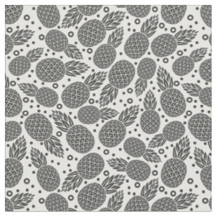 Monochrome Pineapples Fabric
