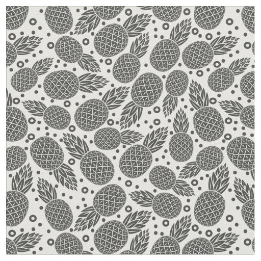 Monochrome Pineapples Fabric