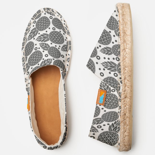 Monochrome Pineapples | Monogram Espadrilles (Side)