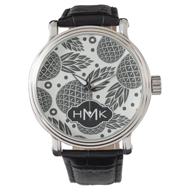 Monochrome Pineapples | Monogram Watch (Front)