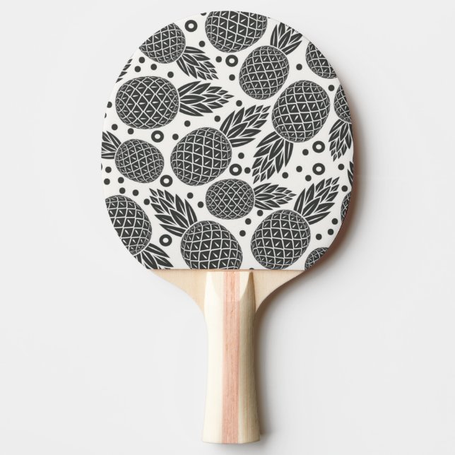 Monochrome Pineapples Ping-Pong Paddle (Front)
