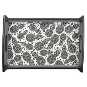 Monochrome Pineapples Serving Tray
