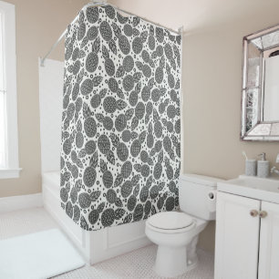 Monochrome Pineapples Shower Curtain