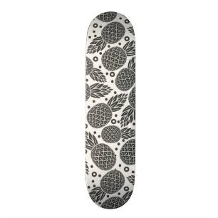 Monochrome Pineapples Skateboard Deck