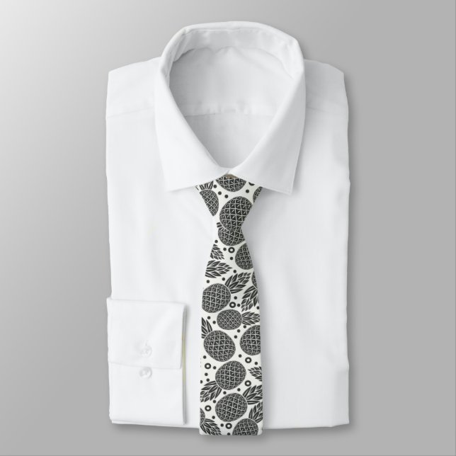 Monochrome Pineapples Tie (Shirt)