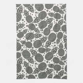 Monochrome Pineapples Towel