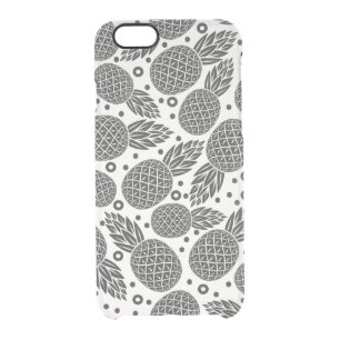 Monochrome Pineapples Clear iPhone 6/6S Case