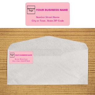 Monochrome Pink Business Address Label
