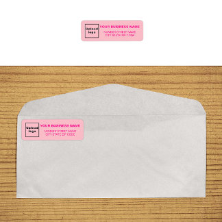 Monochrome Pink Business Return Address Label