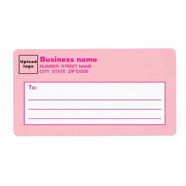 Monochrome Pink Business Shipping Label (Front)