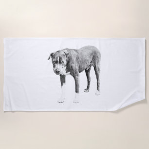 Monochrome Pit Bull Towel