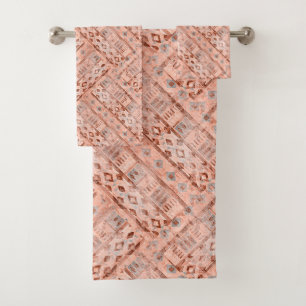 Monochrome pixie ethnic bath towel set