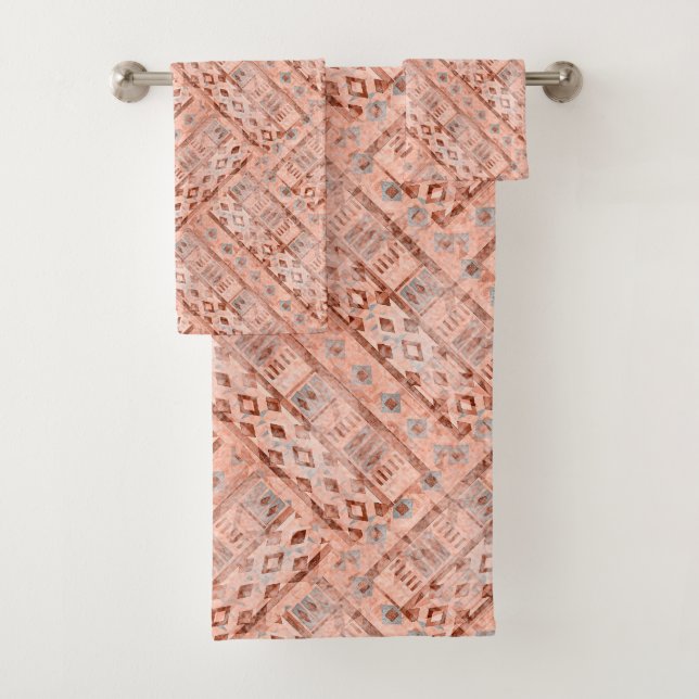 Monochrome pixie ethnic bath towel set (Insitu)