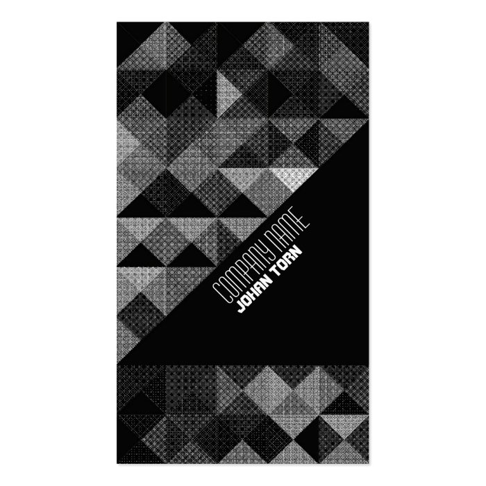 Monochrome Playful Triangles Business Card Templates