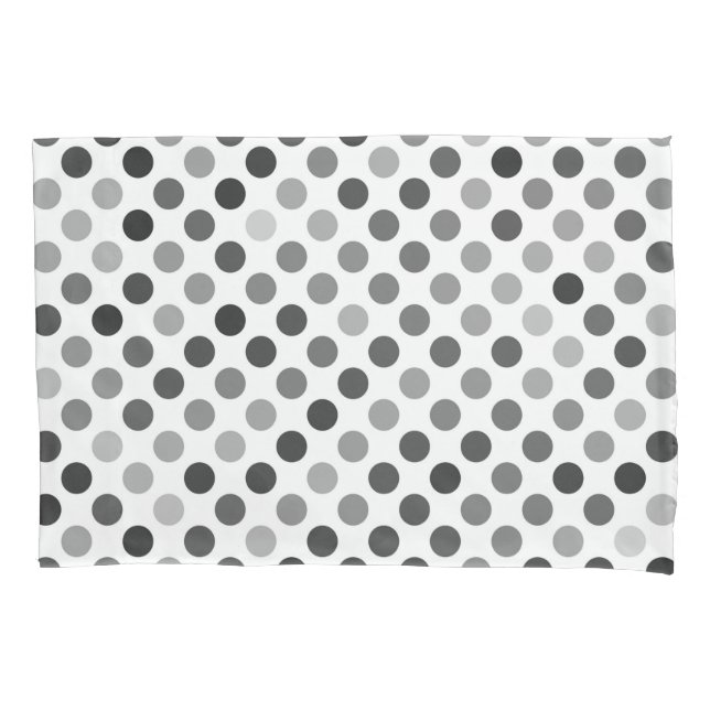 Monochrome Polka Dot Pattern (Black & White Dots) Pillow Case (Front)