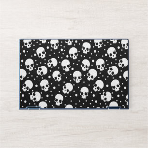 Monochrome Polka Dot Skull HP Laptop Skin