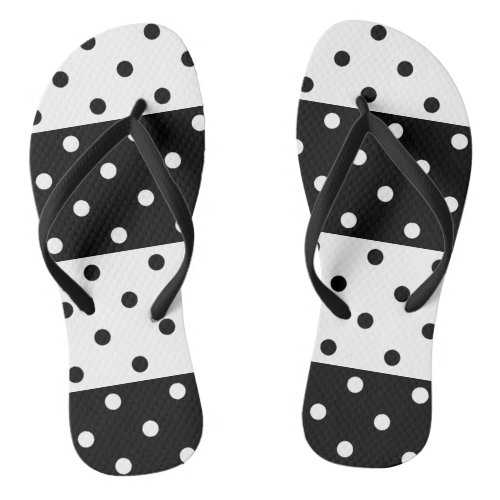 Monochrome Polka Dots Flip Flops
