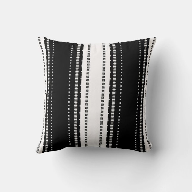 Monochrome Pulse Throw Pillow (Back)
