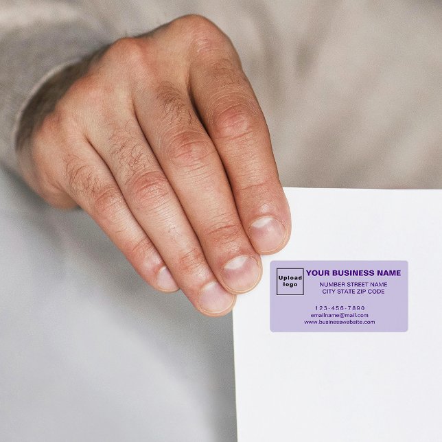 Monochrome Purple Business Brand on Address Label (Monochrome purple address label with your business brand)
