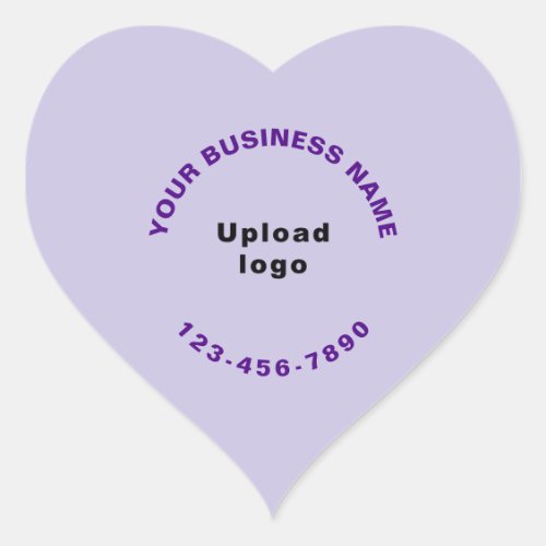Monochrome Purple Business Brand With Phone Number Heart Sticker