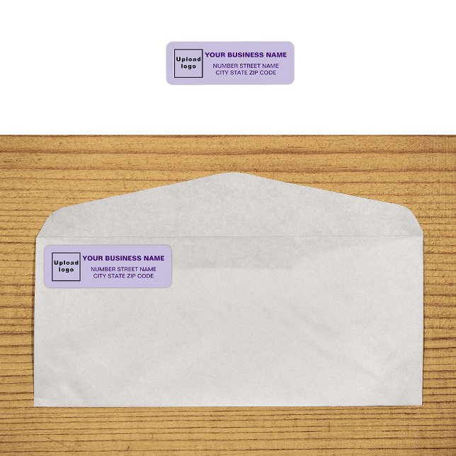 Monochrome Purple Business Return Address Label (Monochrome purple return address label on envelope)