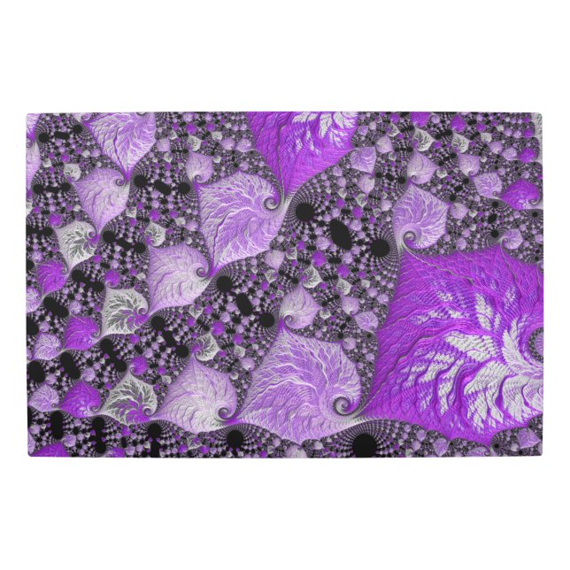 Monochrome Purple Fractal Art (Front)