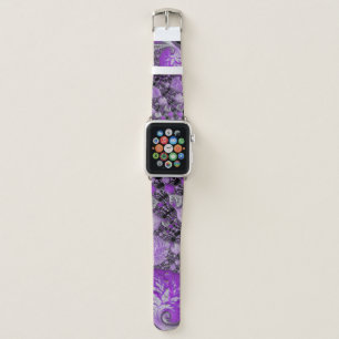 Monochrome Purple Fractal Art Apple Watch Band
