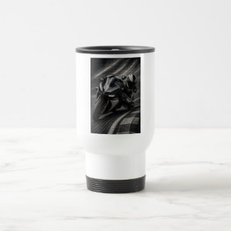 Monochrome Racing Superbike Mosaic Art Mug
