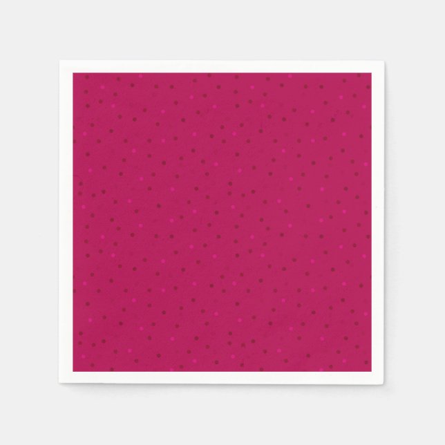 Monochrome raspberry with small polka dots.  napkins (Front)