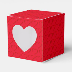 Monochrome Red Heart Pattern Valentine's Day Favor Boxes