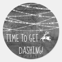 Monochrome Reindeer Icon Get Dashing Christmas Classic Round Sticker