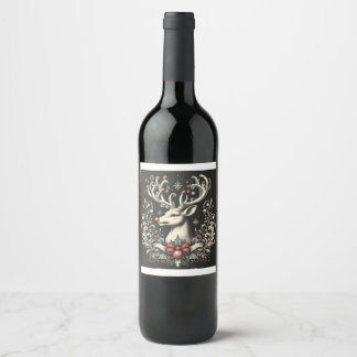 Monochrome Reindeer Wine Label