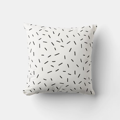 Monochrome  Reversible Black  White Sprinkles Throw Pillow