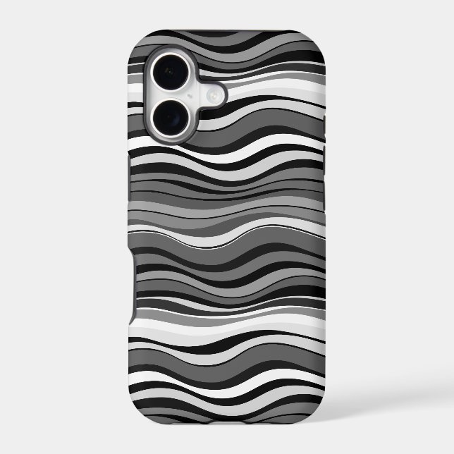 Monochrome Ripples Pattern Iphone Case (Back)