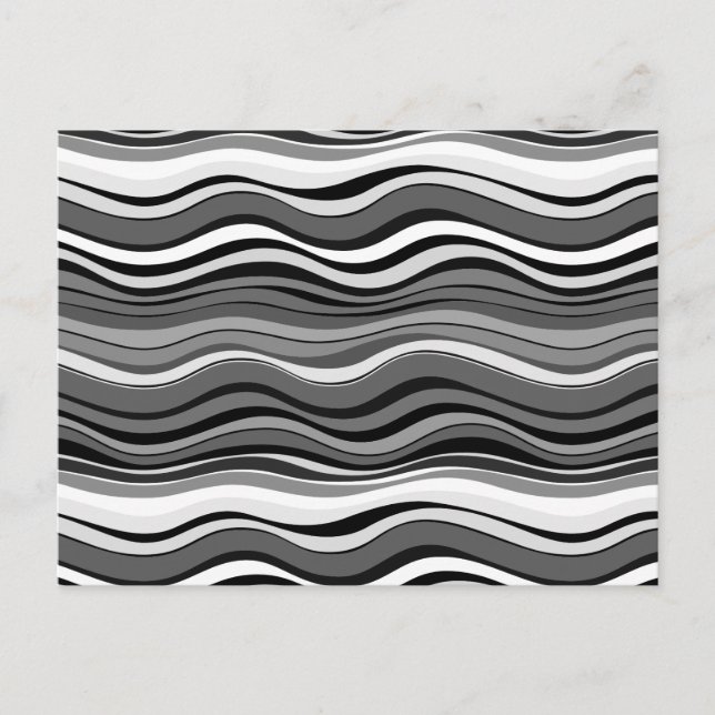 Monochrome Ripples Pattern Postcard (Front)